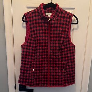 Croft & Barrow Women's Checkered Vest - Red and Black